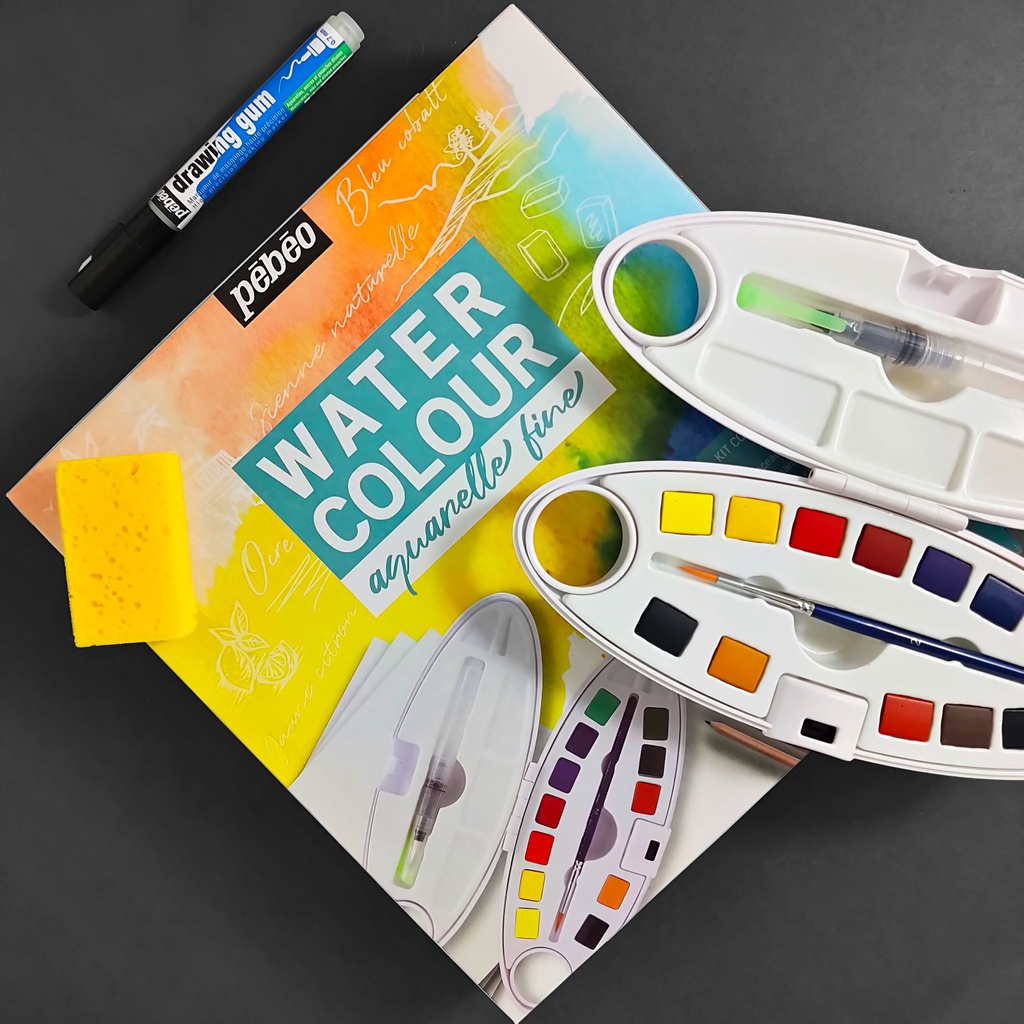 PEBEO Studio Watercolor 1/2 Pan Oval Box Set x 12