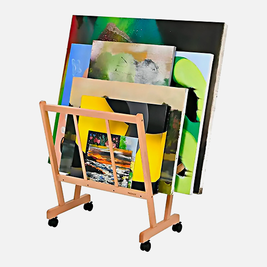 MEEDEN Wood Print Rack With Castors