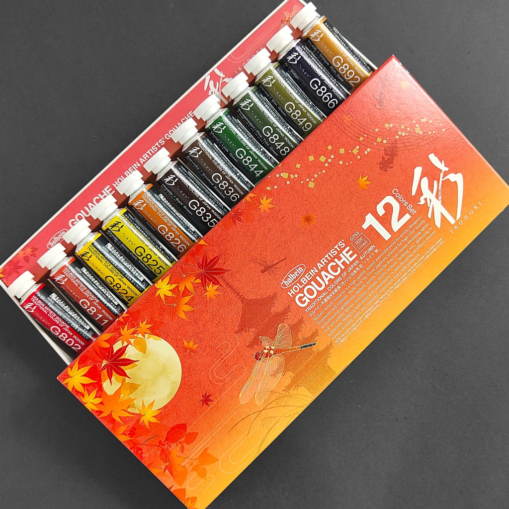 HOLBEIN Irodori Artist Gouache 15ml Watercolor Autumn Set x 12