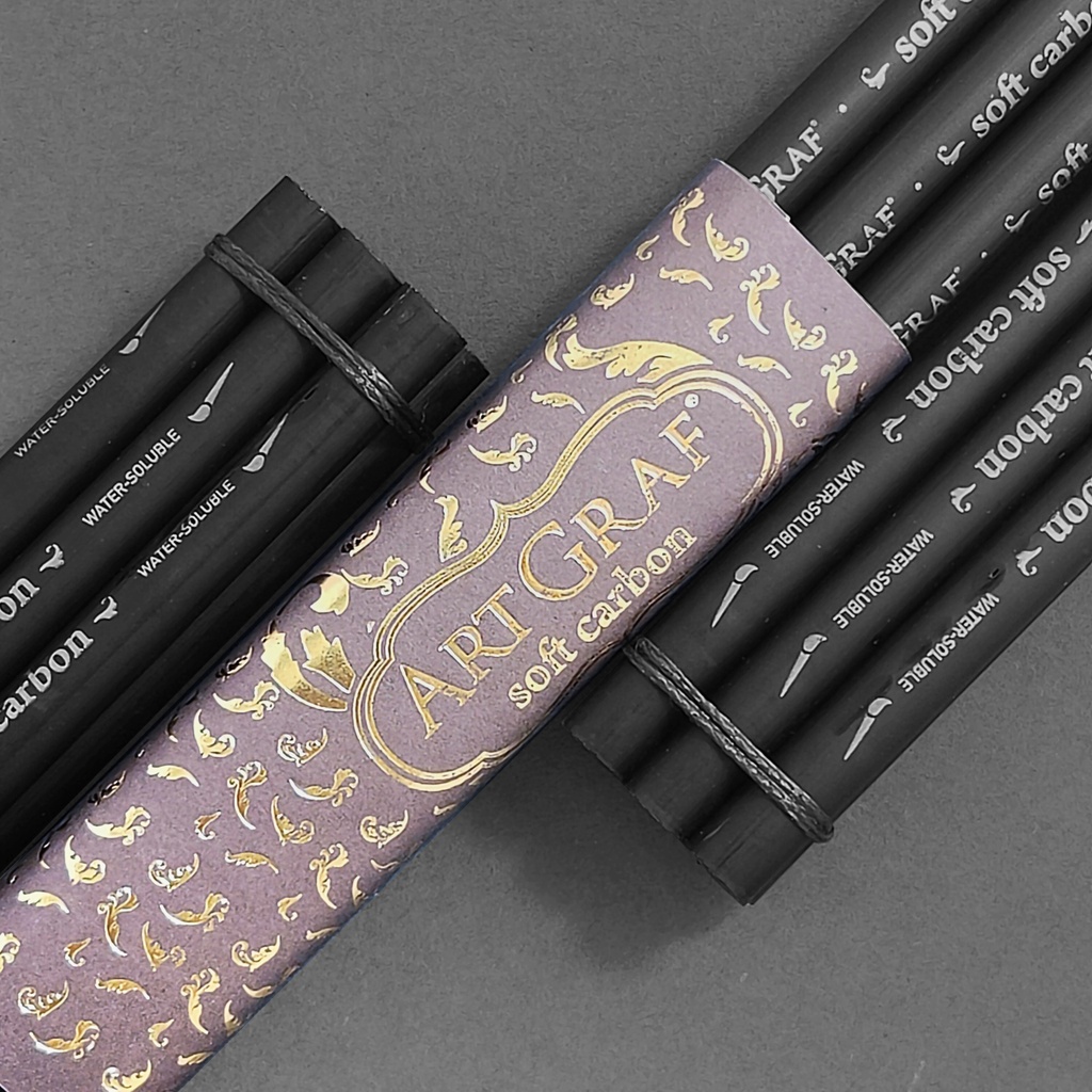 ARTGRAF Soft Carbon Water-Soluble Charcoal Pencil x 6