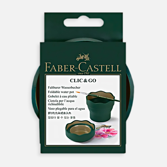 FABER-CASTELL Clic & Go Foldable Water Pot Green