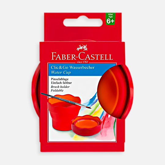 FABER-CASTELL Clic & Go Foldable Water Pot Red