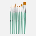 PEBEO Yellow Polyamide Brush Flat & Round Set x 8 (New Packaging)