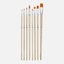 PEBEO Pop Art Yellow Polyamide Flat & Round Brush Set x 8 (New Packaging))