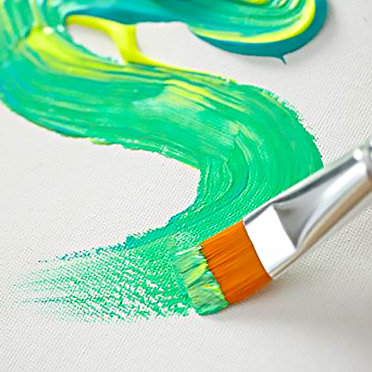 PEBEO Pop Art Yellow Polyamide Flat & Round Brush Set x 8 (New Packaging))