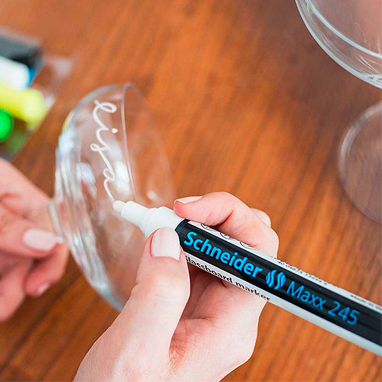 SCHNEIDER Maxx 245 Glass Board Dry Erase Marker Set 2 x 6