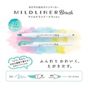 ZEBRA Mildliner Brush Marker Fluorescent Bright Set x 5