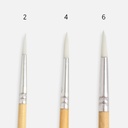 KOH-I-NOOR White Taklon Round Brush 2-6 Set x 3