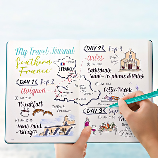 PENTEL Fude Touch Brush Pen Set 3 x 6