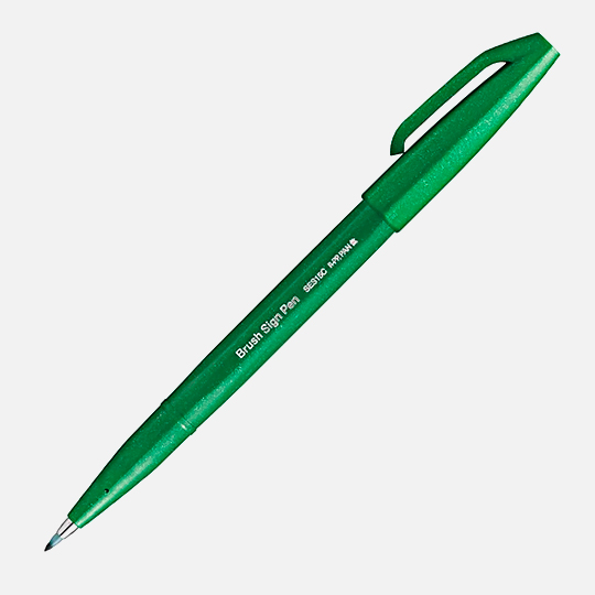 PENTEL Fude Touch Brush Pen Green