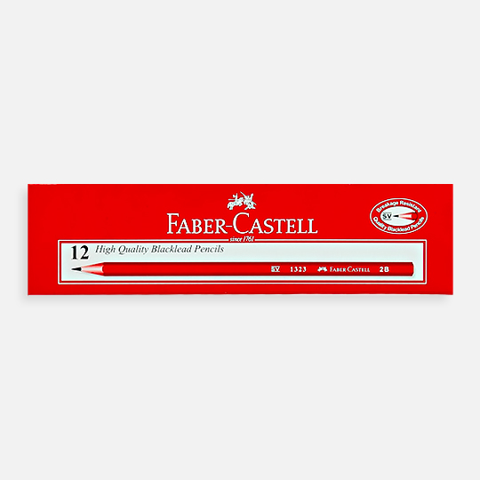 FABER-CASTELL Black Lead Graphite Pencil 2B x 12
