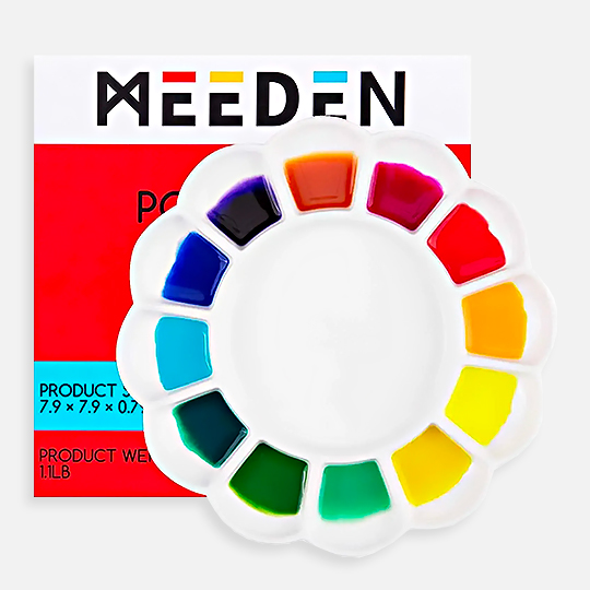MEEDEN 13-Well Porcelain Paint Palette