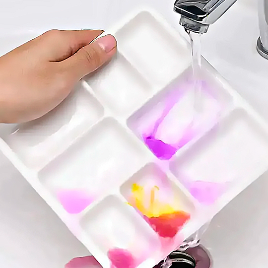 MEEDEN 8-Well Porcelain Paint Palette Square