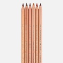 KOH-I-NOOR Gioconda Soft Pastel Pencil Drawing Art Brown Set x 6