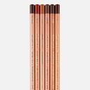 KOH-I-NOOR Gioconda Soft Pastel Pencil Drawing Art Brown Set x 6
