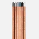KOH-I-NOOR Gioconda Soft Pastel Pencil Drawing Art Grey Set x 6