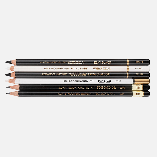 KOH-I-NOOR Toison D'or Gioconda Soft Pastel Pencil Drawing Art Set x 6
