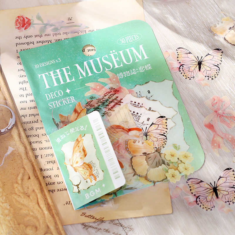 BGM The Museum Deco Sticker Natural History Love Butterfly