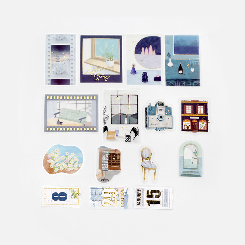 BGM Deco Sticker Leisure Time Blue