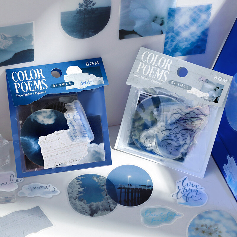 BGM Deco Color Poems Stickers White