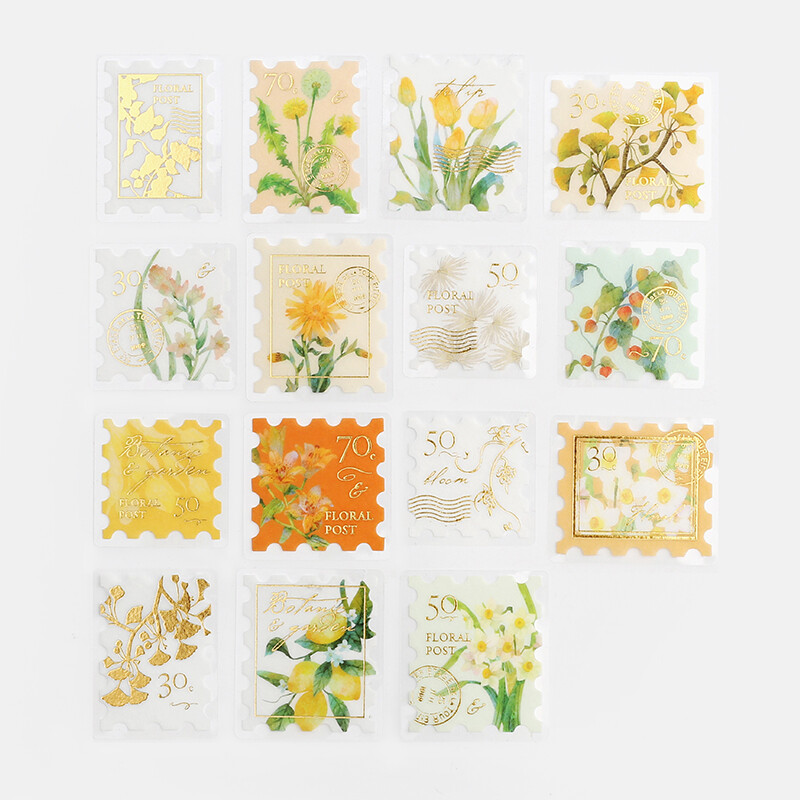 BGM Deco Sticker Floral Post Yellow