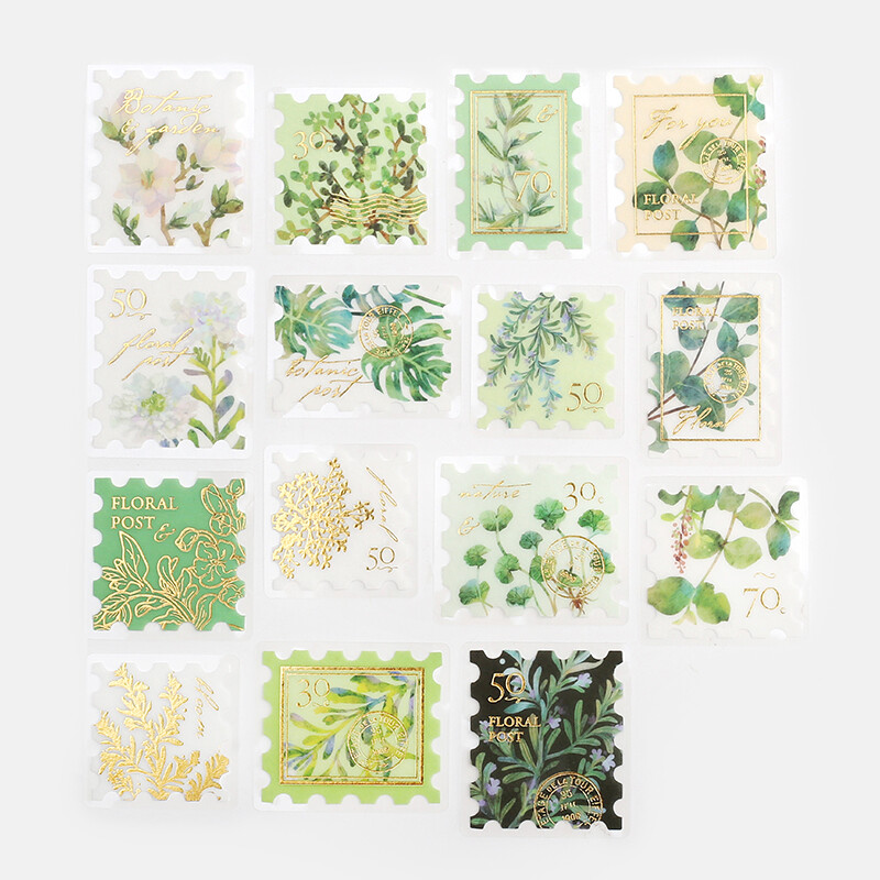BGM Deco Sticker Floral Post Green