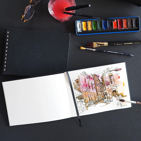 RHODIA Touch Cold Press 100% Cotton Wirebound Watercolor Book 300gsm Portrait A5 x 20