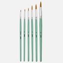 PEBEO Yellow Polyamide Round Brush Set x 6 (New Packaging)