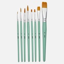 PEBEO Yellow Polyamide Flat Brush Set x 6 (New Packaging)