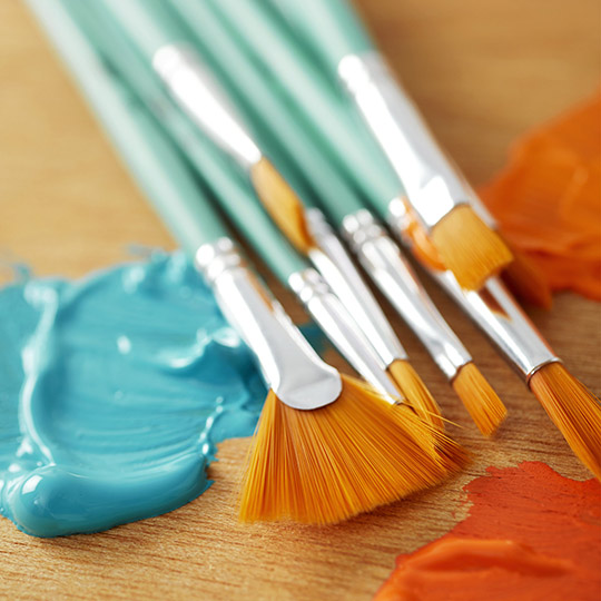 PEBEO Yellow Polyamide Flat Brush Set x 6 (New Packaging)