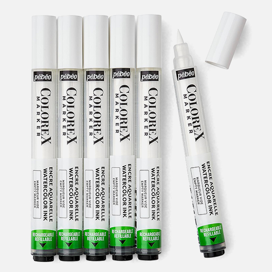 PEBEO Colorex Empty Brush Marker 1mm Set x 6
