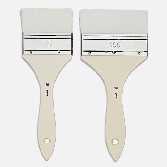 PEBEO White Nylon Large Splater Flat Brush Set x 2