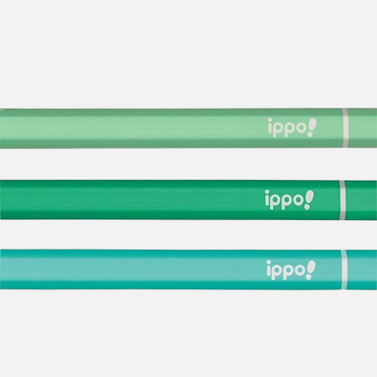 TOMBOW Ippo Kaki-Kata Pencil Plain Green 2B x 12