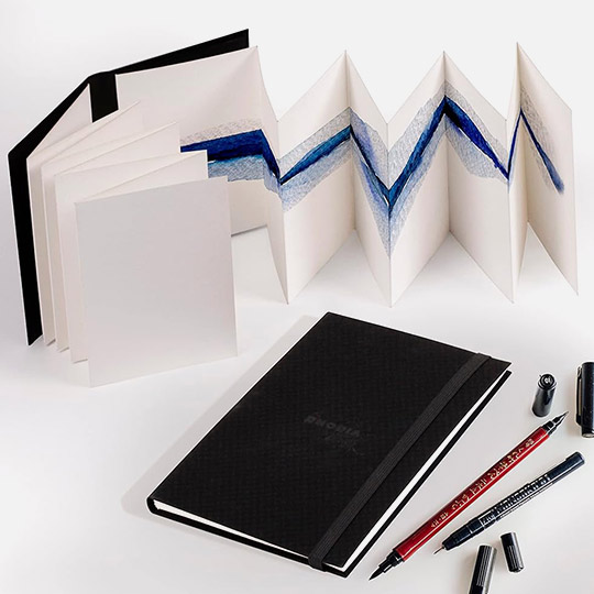 RHODIA Touch 100% Cotton Watercolor Paper Accordion Sketch Book 300gsm A5 x 12