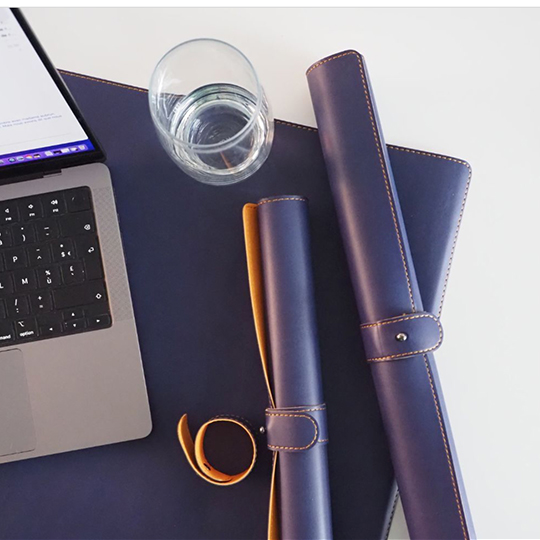 RHODIA Soft Leather Desk Pad 35cm x 60cm Copper