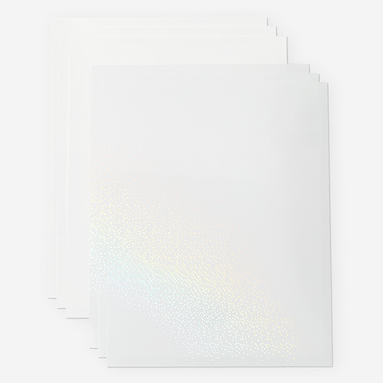 OVJ CRICUT Joy Xtra Printable Waterproof Holographic Sticker White Set A4 x 5