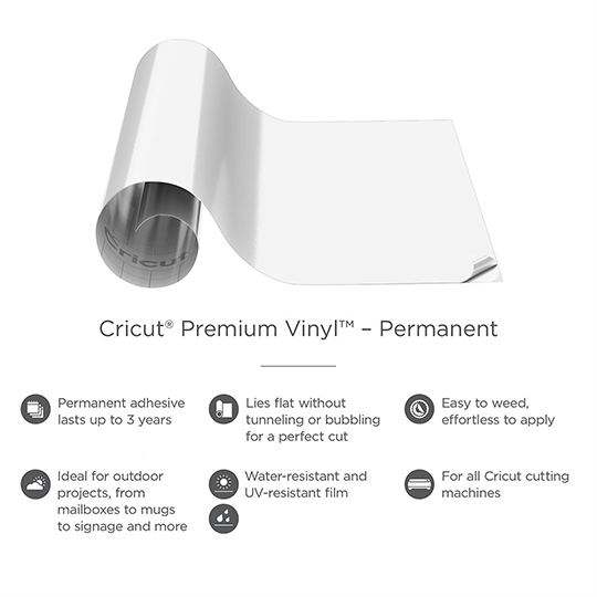 OVJ CRICUT Permanent Premium Vinyl 12" x 48" White