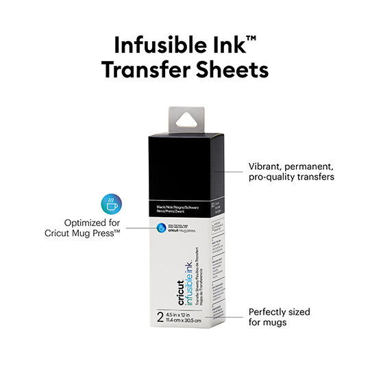 OVJ CRICUT Infusible Ink Transfer Sheets 11.4cm x 30.5cm Black