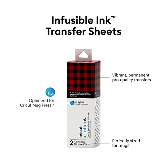 OVJ CRICUT Infusible Ink Transfer Sheets 11.4cm x 30.5cm Buffalo Check x 2