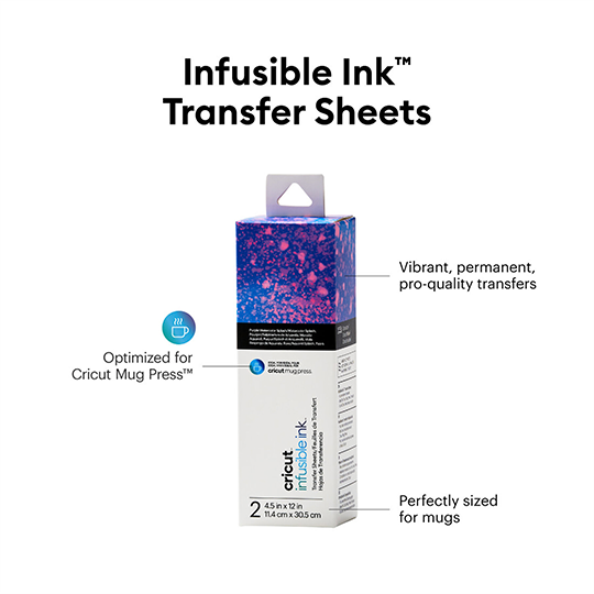 OVJ CRICUT Infusible Ink Transfer Sheets 11.4cm x 30.5cm Purple Watersplash x 2