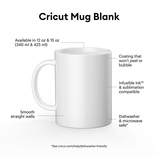 OVJ CRICUT Ceramic Mug White x 2