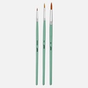 PEBEO Artist & Hobby Synthetic Golden Taklon Round Brush Set x 3