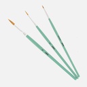 PEBEO Artist & Hobby Synthetic Golden Taklon Round Brush Set x 3