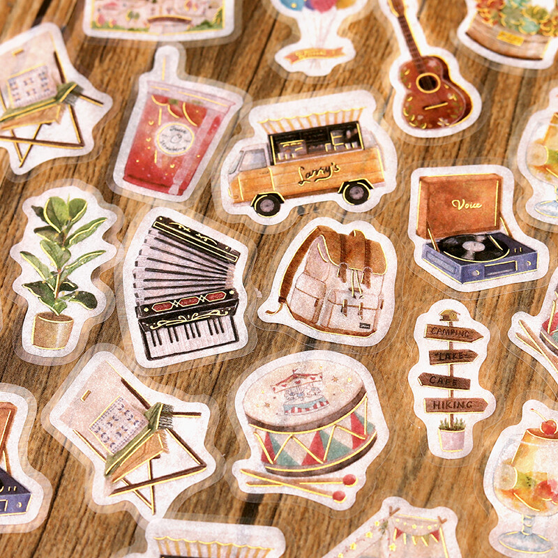 BGM Deco Flake Sticker Aozora Flea Market Instruments