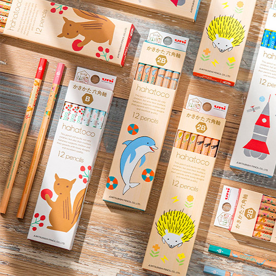 MITSUBISHI Uni Hahatoco Graphite Pencil Squirrel 2B x 12