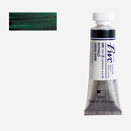 SHINHAN Premium Watercolor 15ml 580 Phthalo Green Dark