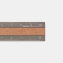 MIDORI Aluminum & Wood Ruler 15cm Grey