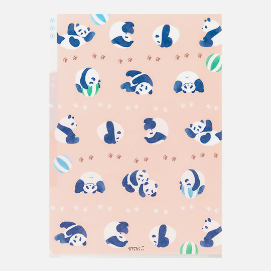MIDORI 3-Pocket Clear Folder A4 Panda