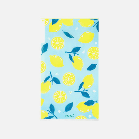 MIDORI 3-Pocket Clear Folder With Flap A5 Slim Lemon