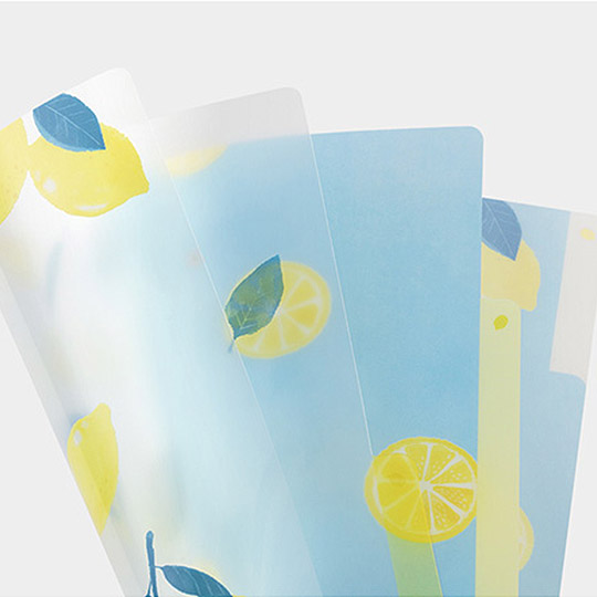 MIDORI 3-Pocket Clear Folder A5 Lemon